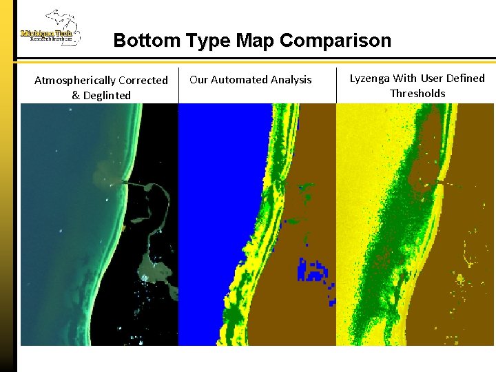 Bottom Type Map Comparison Atmospherically Corrected & Deglinted Our Automated Analysis Lyzenga With User