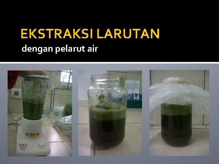 EKSTRAKSI LARUTAN dengan pelarut air 