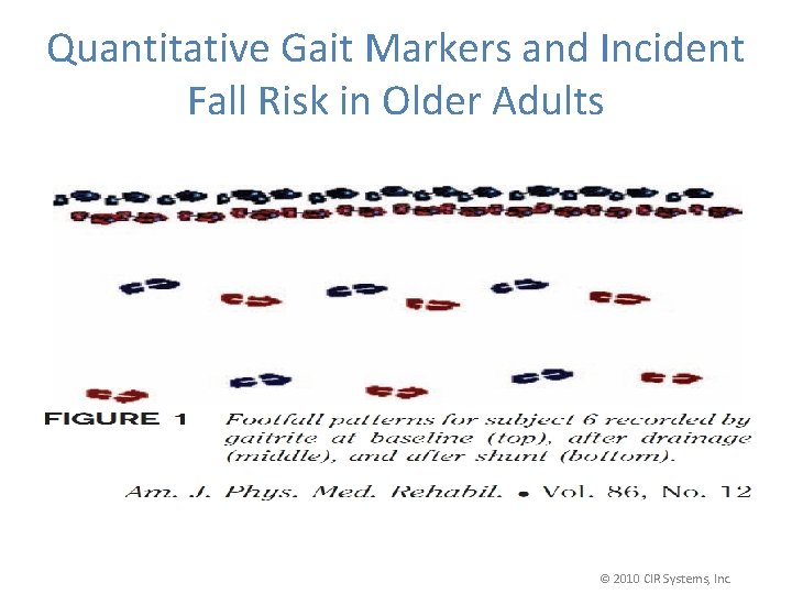 Quantitative Gait Markers and Incident Fall Risk in Older Adults © 2010 CIR Systems,
