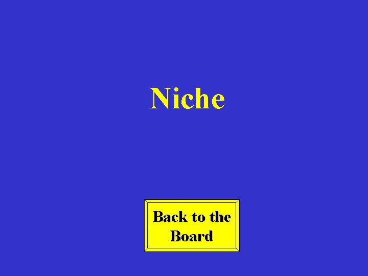Niche Back to the Board 