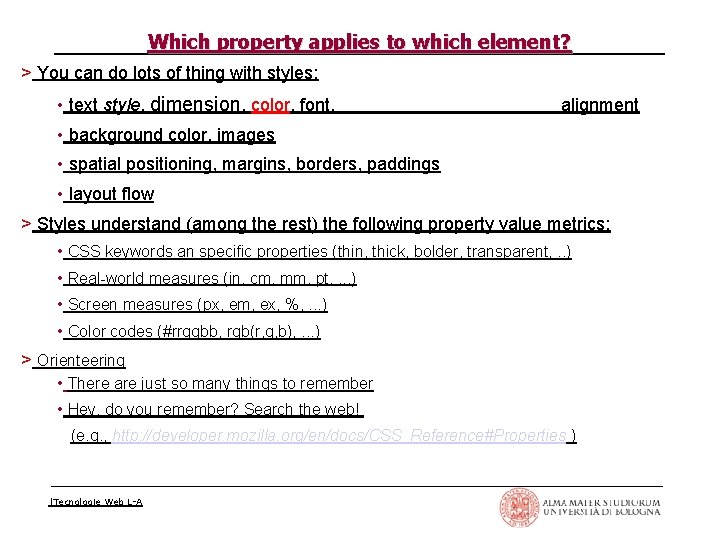 Which property applies to which element? > You can do lots of thing with