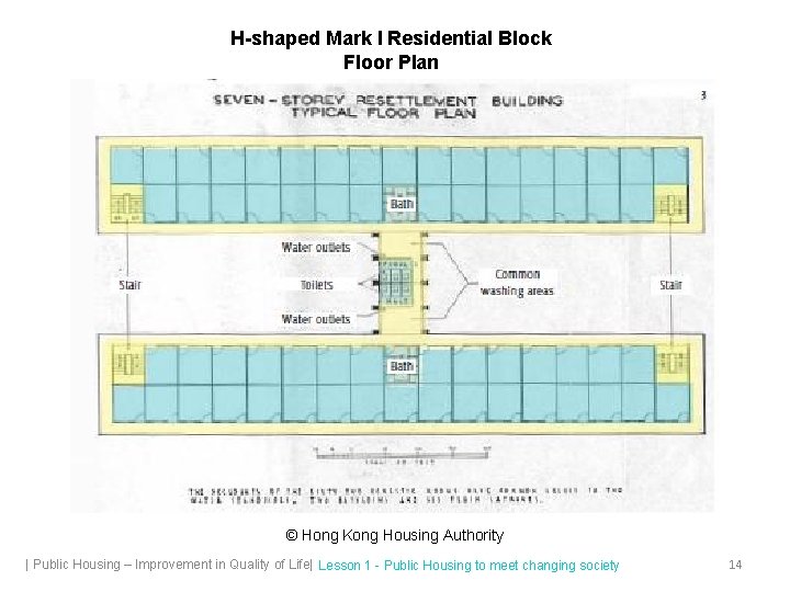 H-shaped Mark I Residential Block Floor Plan © Hong Kong Housing Authority | Public