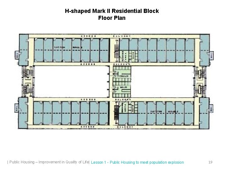 H-shaped Mark II Residential Block Floor Plan | Public Housing – Improvement in Quality