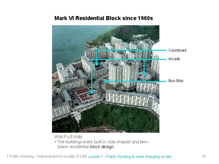 Mark VI Residential Block since 1960 s Countryard Arcade Bus Stop Wah Fu Estate