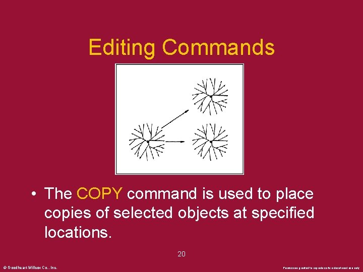 Editing Commands • The COPY command is used to place copies of selected objects