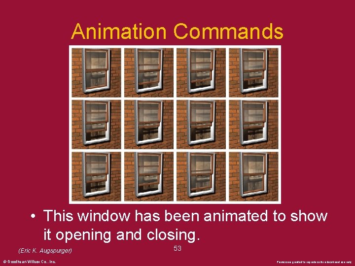 Animation Commands • This window has been animated to show it opening and closing.