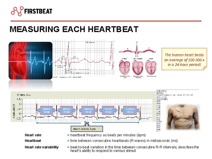 MEASURING EACH HEARTBEAT The human heart beats on average of 100 000 x in