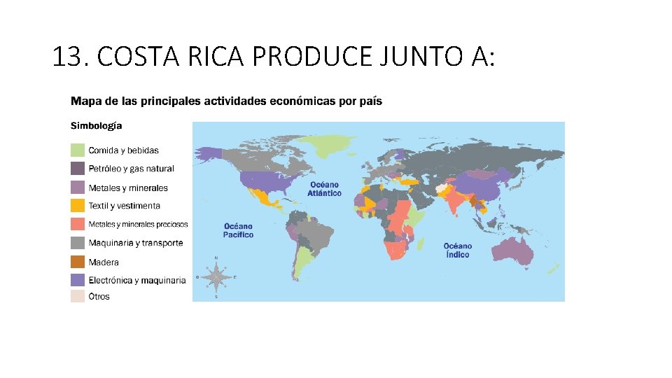 13. COSTA RICA PRODUCE JUNTO A: 