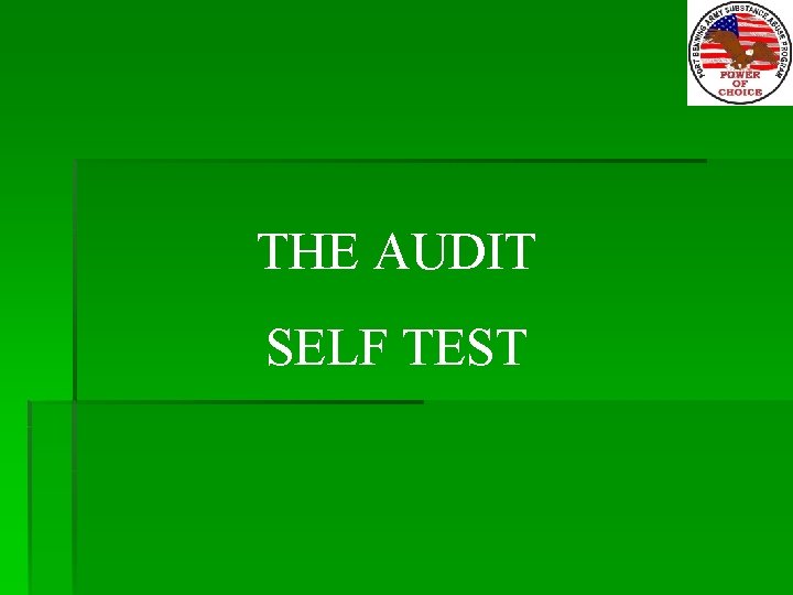 THE AUDIT SELF TEST 