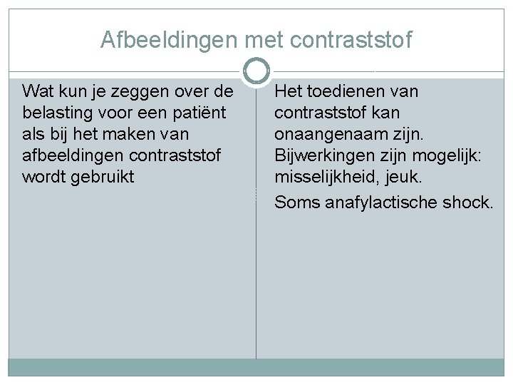 Afbeeldingen met contraststof Wat kun je zeggen over de belasting voor een patiënt als