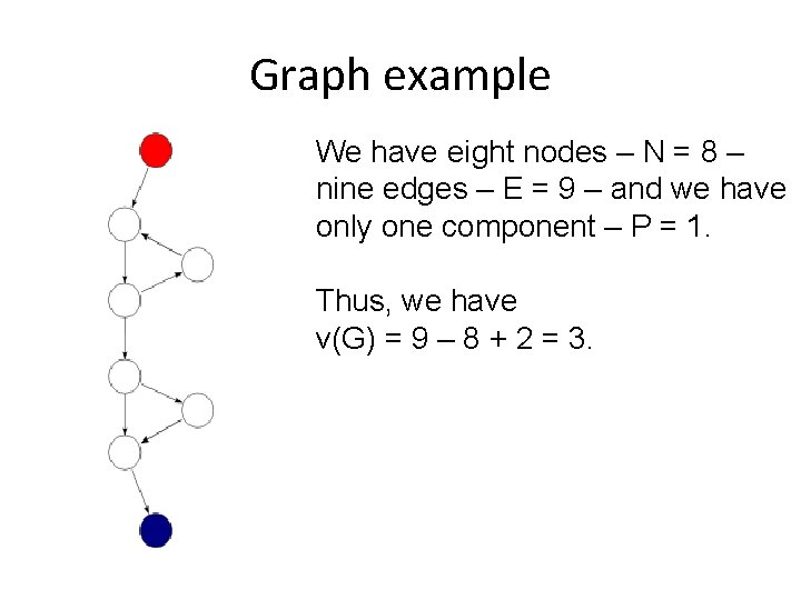 Graph example We have eight nodes – N = 8 – nine edges –