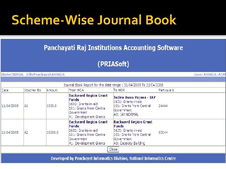 Scheme-Wise Journal Book 
