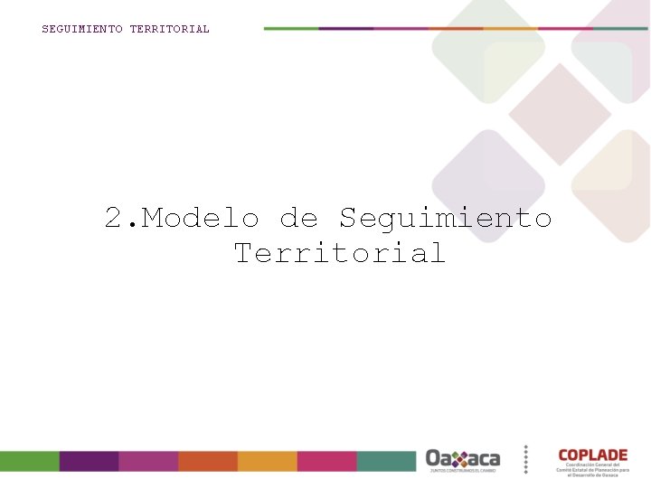 SEGUIMIENTO TERRITORIAL 2. Modelo de Seguimiento Territorial 