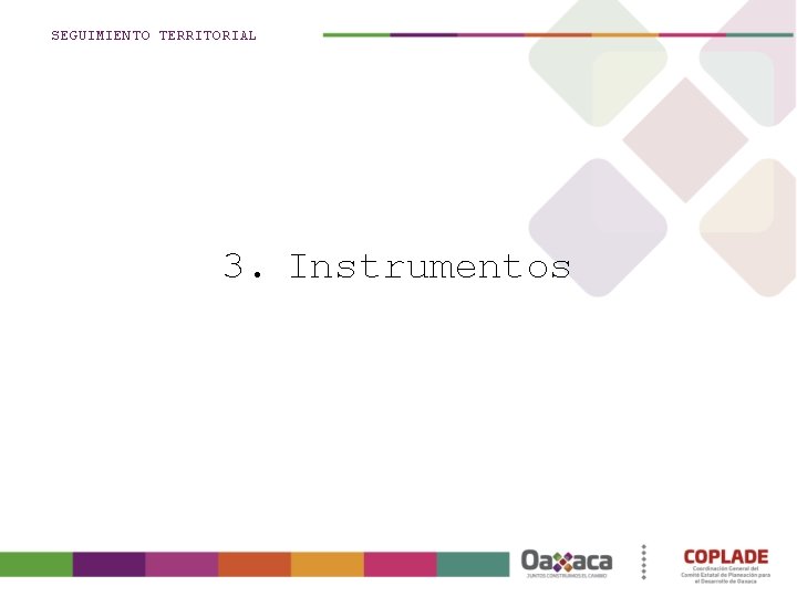 SEGUIMIENTO TERRITORIAL 3. Instrumentos 