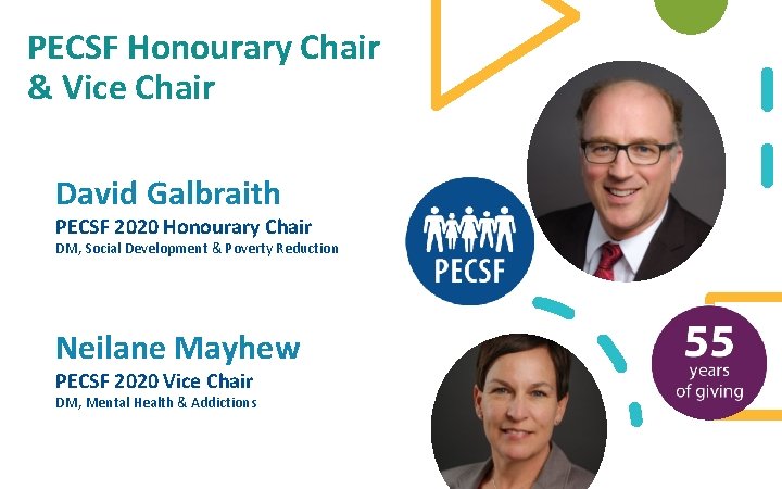 PECSF Honourary Chair & Vice Chair David Galbraith PECSF 2020 Honourary Chair DM, Social