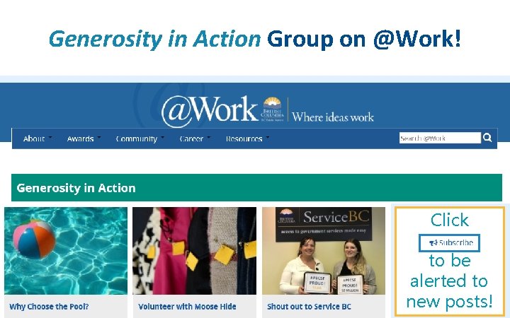 Generosity in Action Group on @Work! Click to be alerted to new posts! 