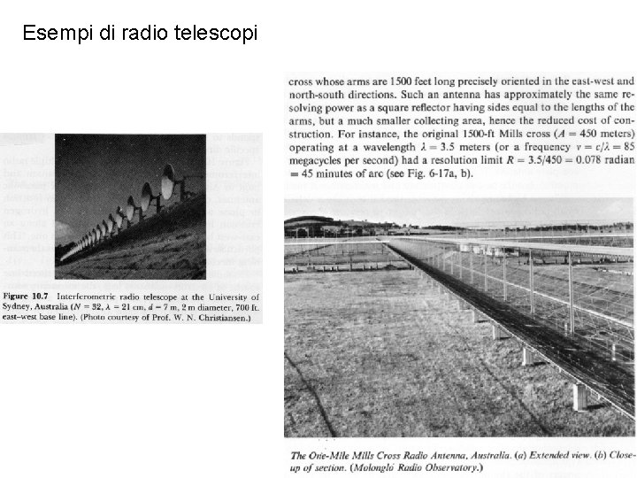 Esempi di radio telescopi 