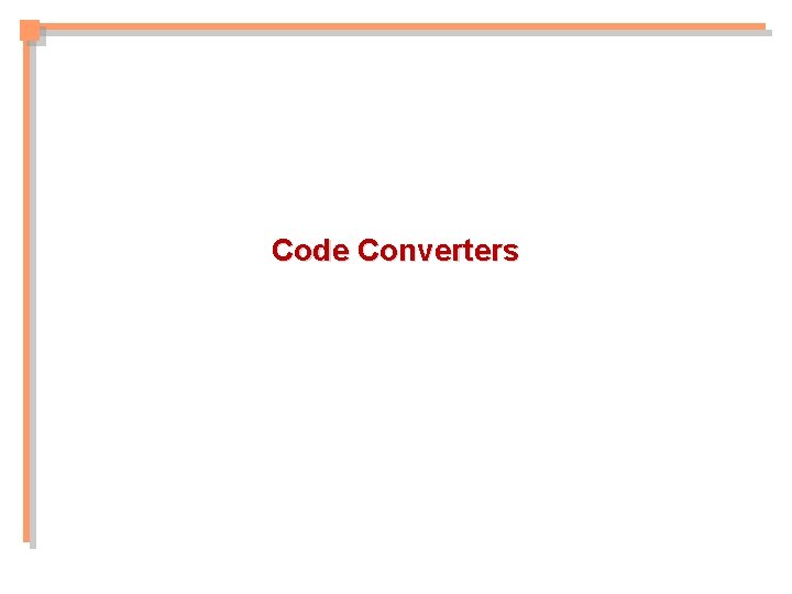 Code Converters 