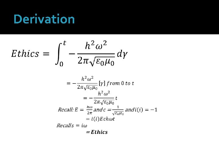 Derivation 