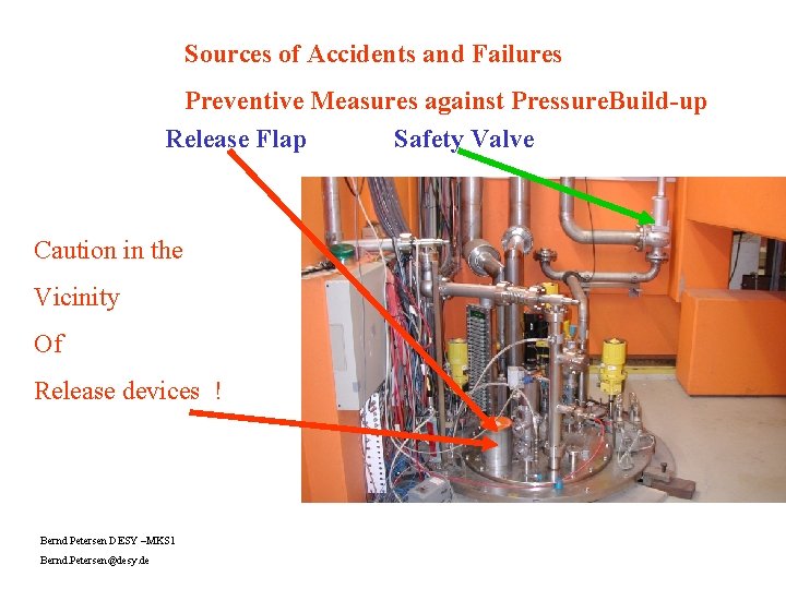 Sources of Accidents and Failures Preventive Measures against Pressure. Build-up Release Flap Safety Valve