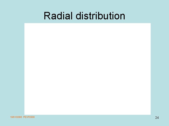 Radial distribution 10/01/2008 PESP 2008 24 