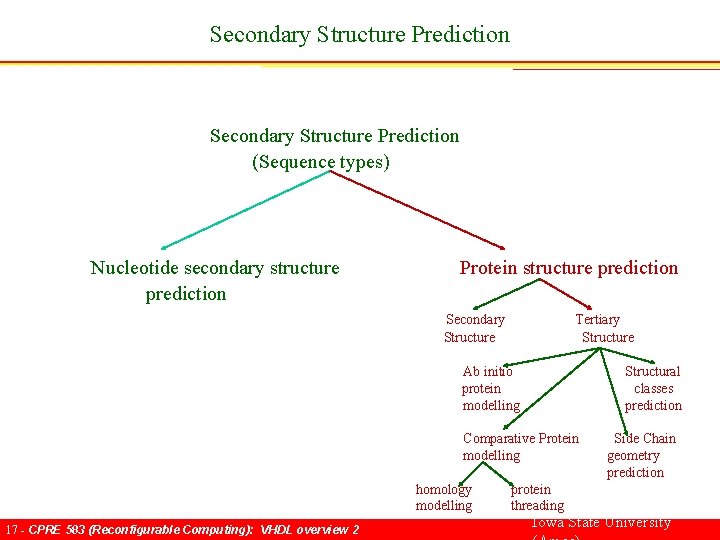 Secondary Structure Prediction Secondary Structure Prediction (Sequence types) Nucleotide secondary structure Protein structure prediction