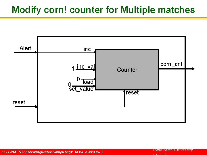 Modify corn! counter for Multiple matches Alert inc 1 inc_val 0 load 0 set_value