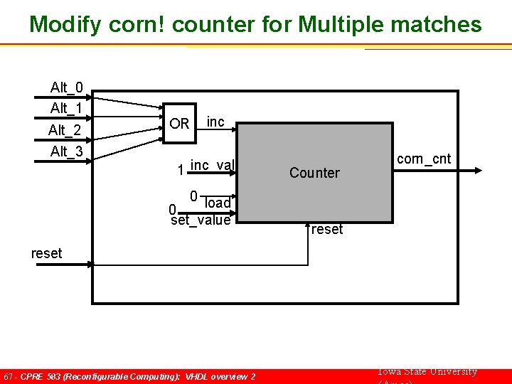 Modify corn! counter for Multiple matches Alt_0 Alt_1 Alt_2 Alt_3 OR inc 1 inc_val