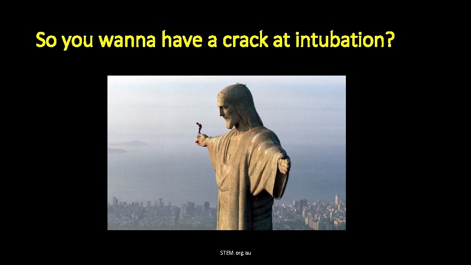 So you wanna have a crack at intubation? STEM. org. au 