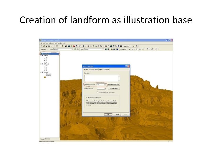 Creation of landform as illustration base 