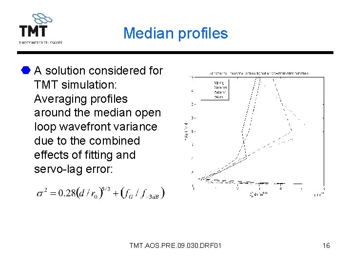Median profiles A solution considered for TMT simulation: Averaging profiles around the median open