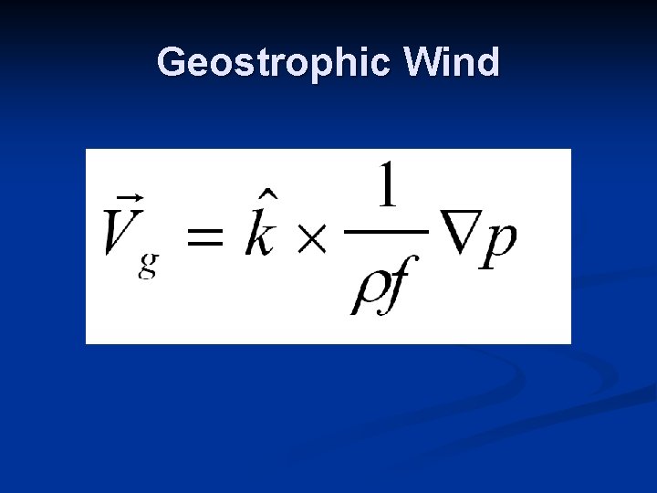 Geostrophic Wind 