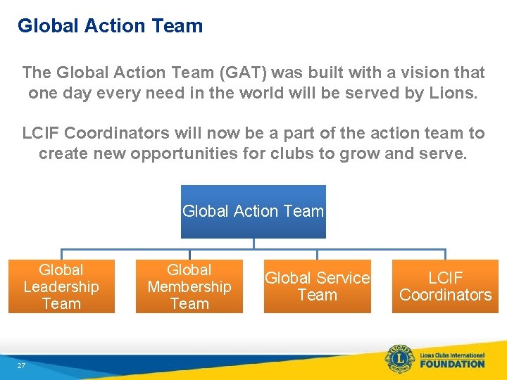 Global Action Team The Global Action Team (GAT) was built with a vision that