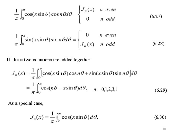(6. 27) (6. 28) If these two equations are added together (6. 29) As