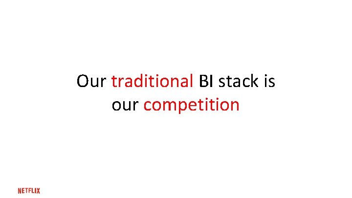 Our traditional BI stack is our competition 