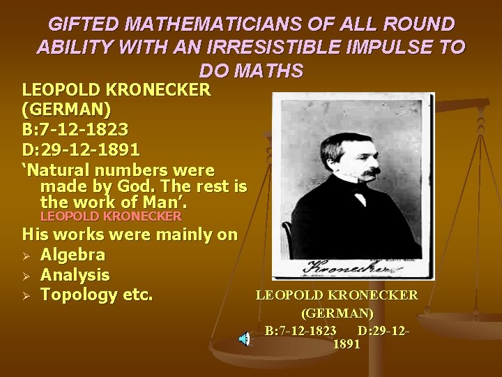 TO INTRODUCE WORLD FAMOUS MATHEMATICIANS AND THEIR CONTRIBUTIONS