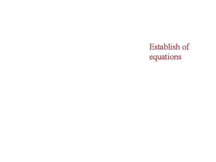 Establish of equations 