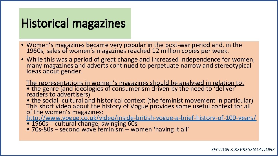 Historical magazines • Women’s magazines became very popular in the post-war period and, in Historical magazines • Women’s magazines became very popular in the post-war period and, in