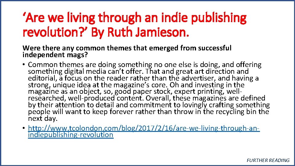 ‘Are we living through an indie publishing revolution? ’ By Ruth Jamieson. Were there ‘Are we living through an indie publishing revolution? ’ By Ruth Jamieson. Were there