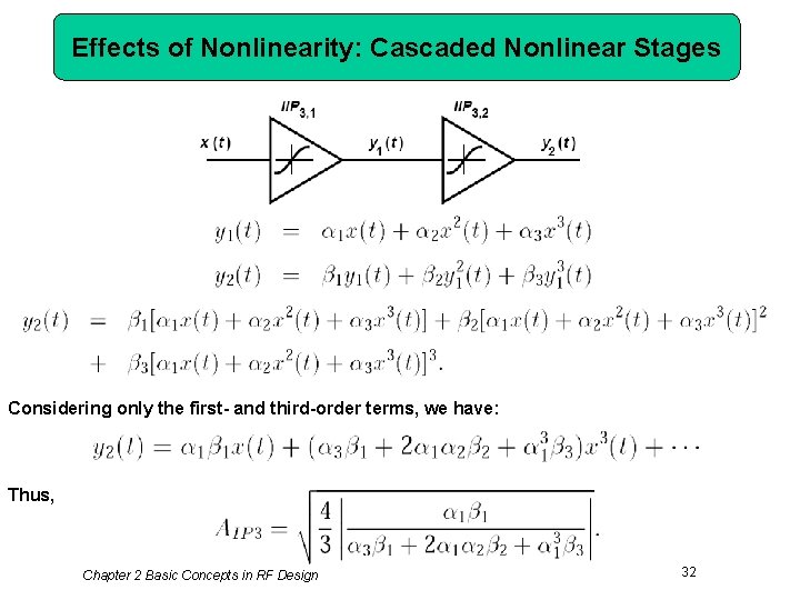 Effects of Nonlinearity: Cascaded Nonlinear Stages Considering only the first- and third-order terms, we
