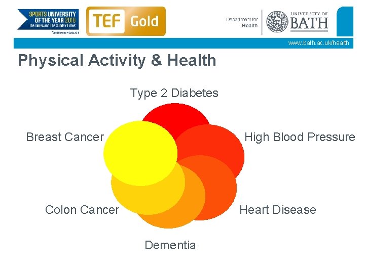 www. bath. ac. uk/health Physical Activity & Health Type 2 Diabetes Breast Cancer High