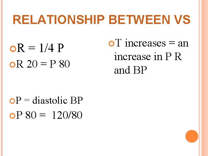 RELATIONSHIP BETWEEN VS R = 1/4 P R 20 = P 80 P =