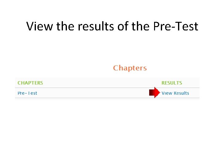 View the results of the Pre-Test 