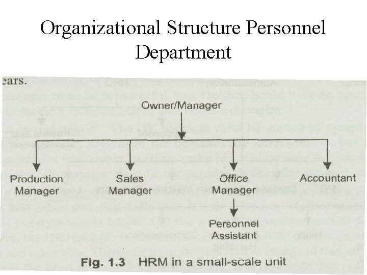 Organizational Structure Personnel Department 