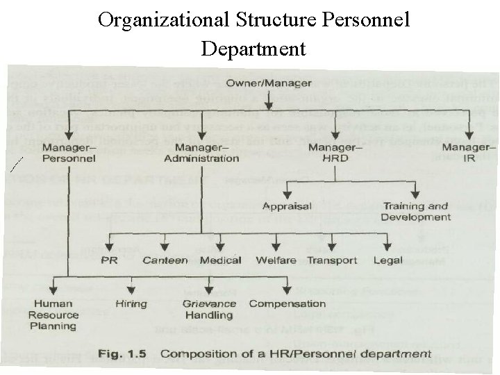 Organizational Structure Personnel Department 