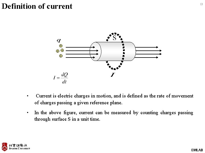 Definition of current 13 • Current is electric charges in motion, and is defined Definition of current 13 • Current is electric charges in motion, and is defined