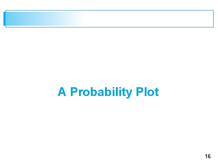 A Probability Plot 16 