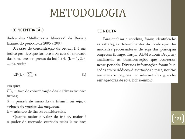 METODOLOGIA CONCENTRAÇÃO CONDUTA 131 