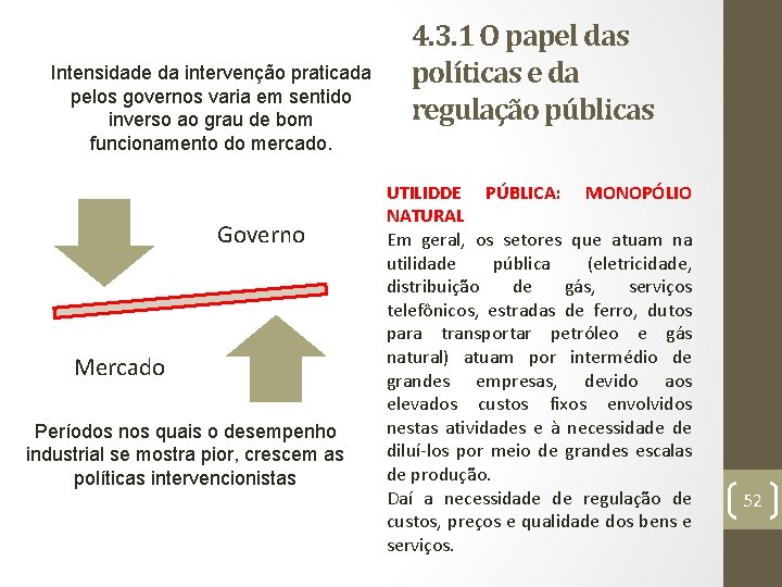 Intensidade da intervenção praticada pelos governos varia em sentido inverso ao grau de bom