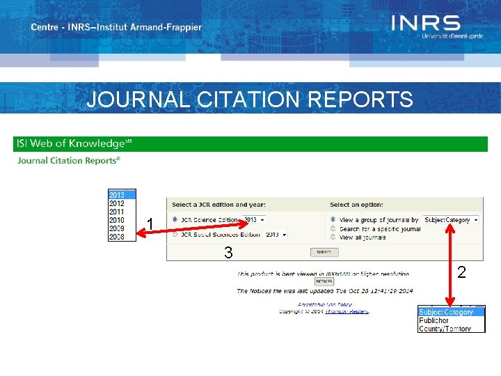 JOURNAL CITATION REPORTS 1 3 2 